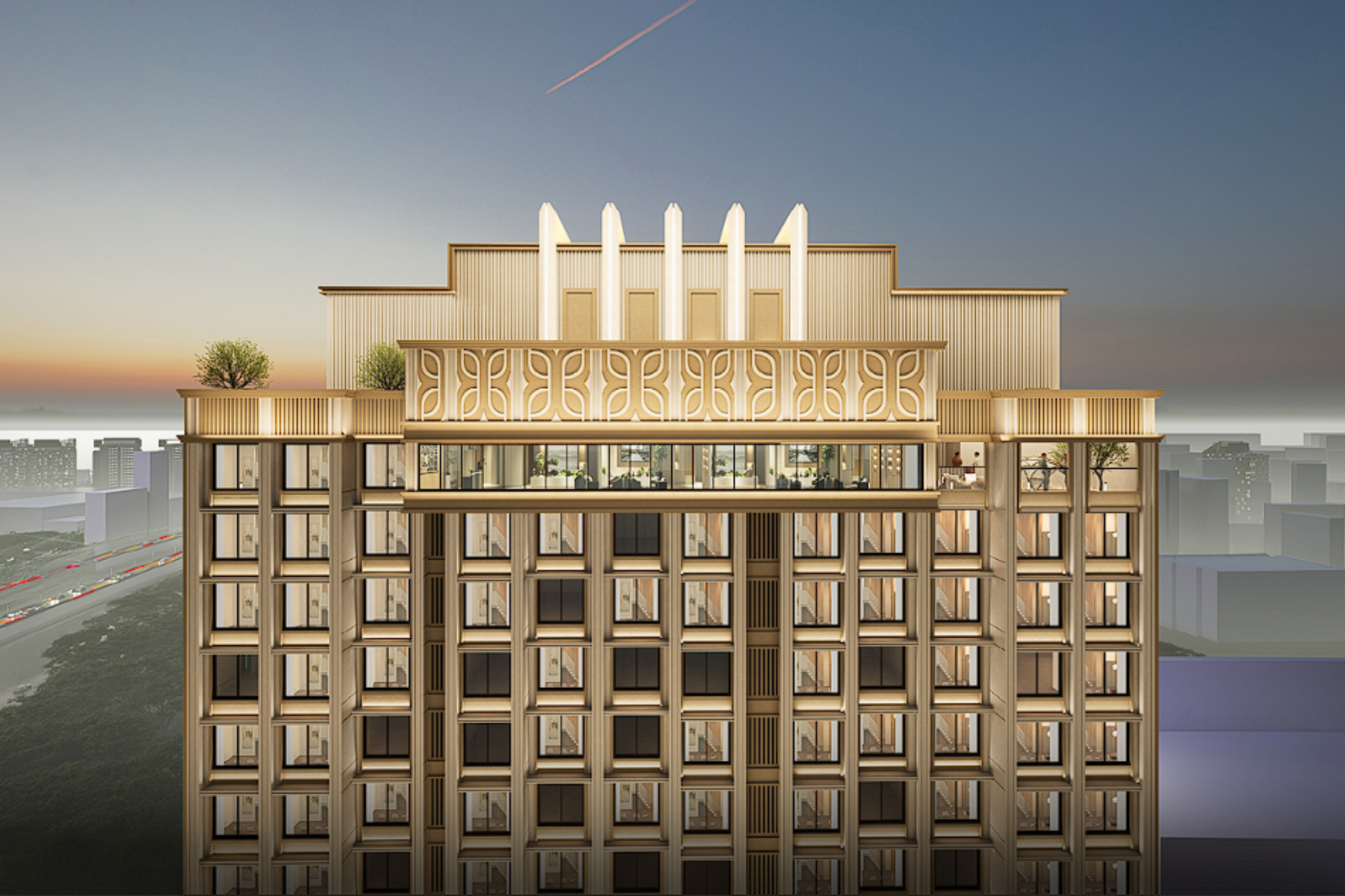 Spacious luxury apartment bedroom Continental Horizon South Mumbai